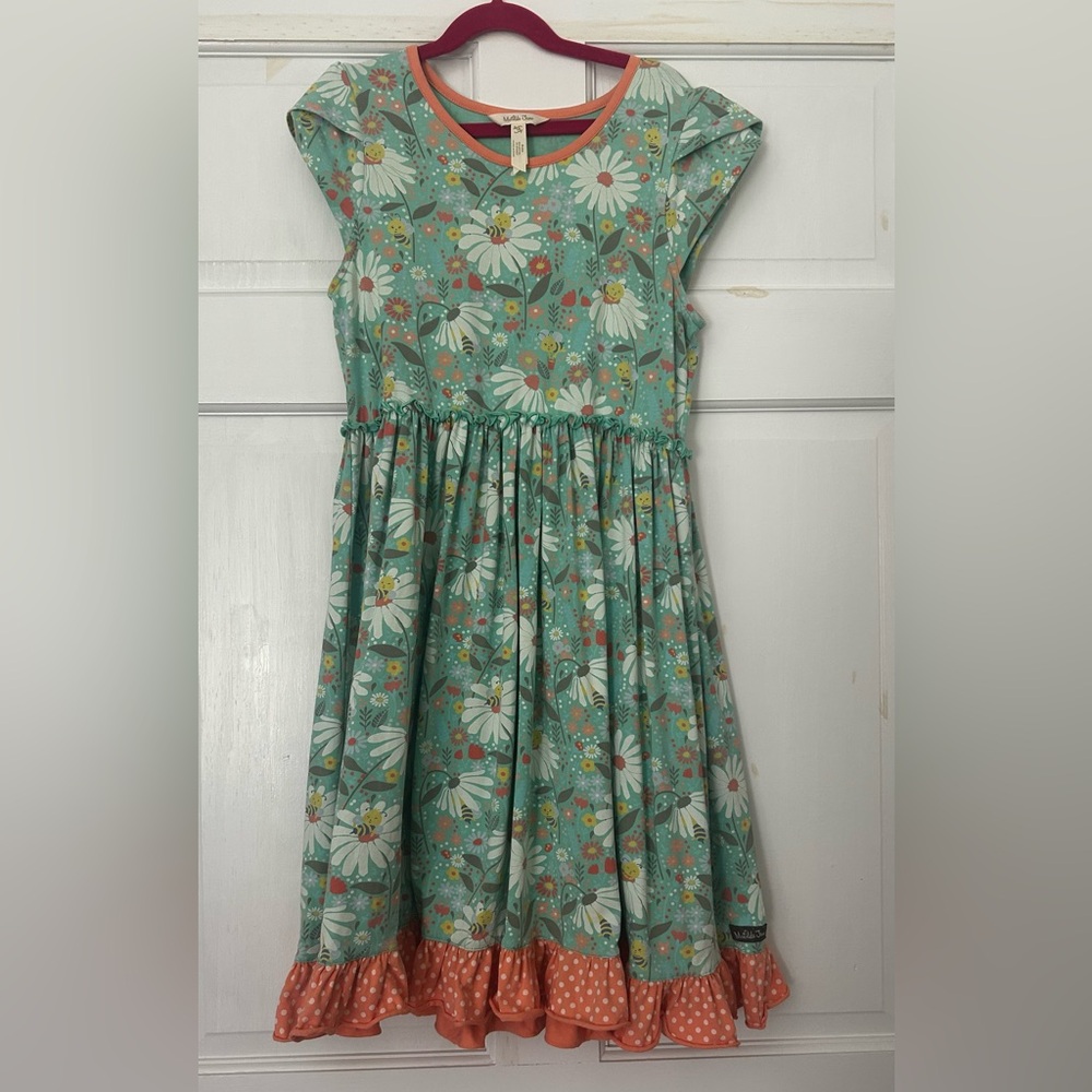 Matilda Jane Kids Dress with Green and Orange Floral Design